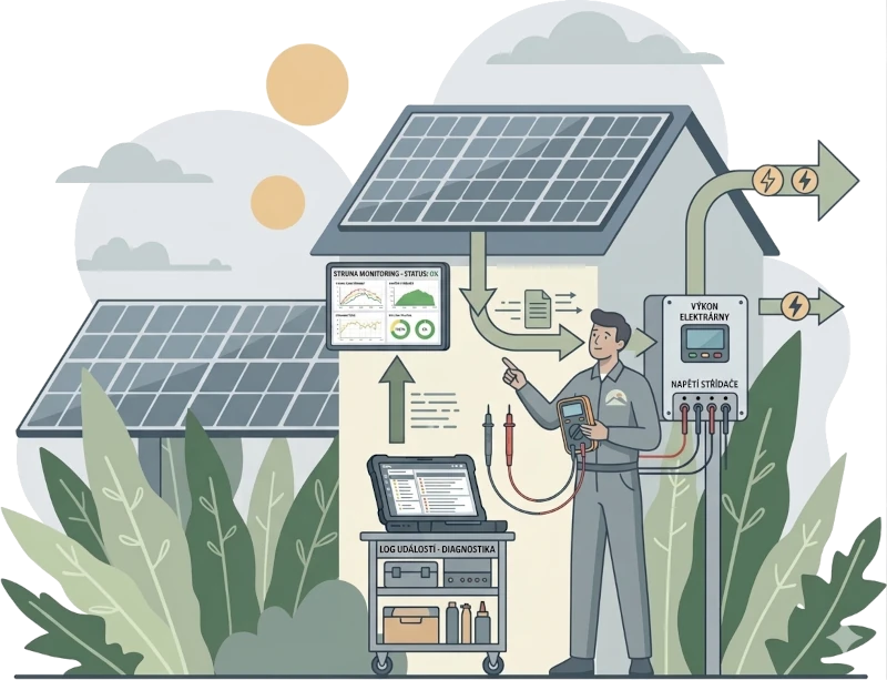 Ilustrační obrázek k najčastějším poruchám fotovoltaických elektráren
