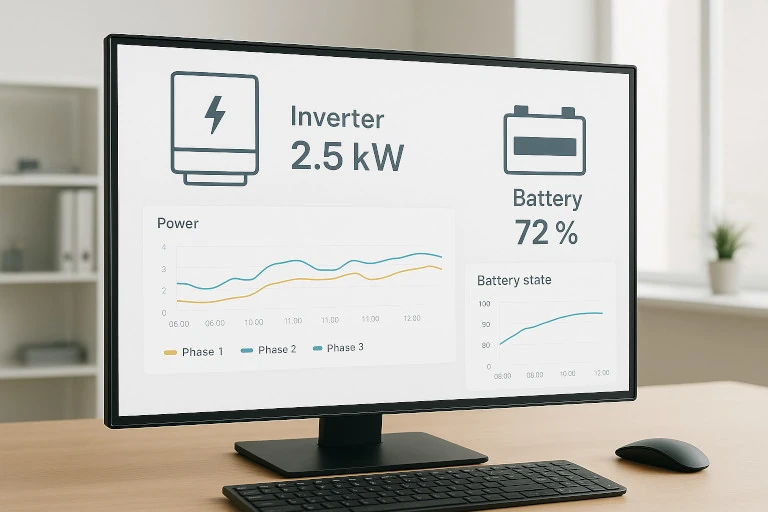 Dashboard střídače